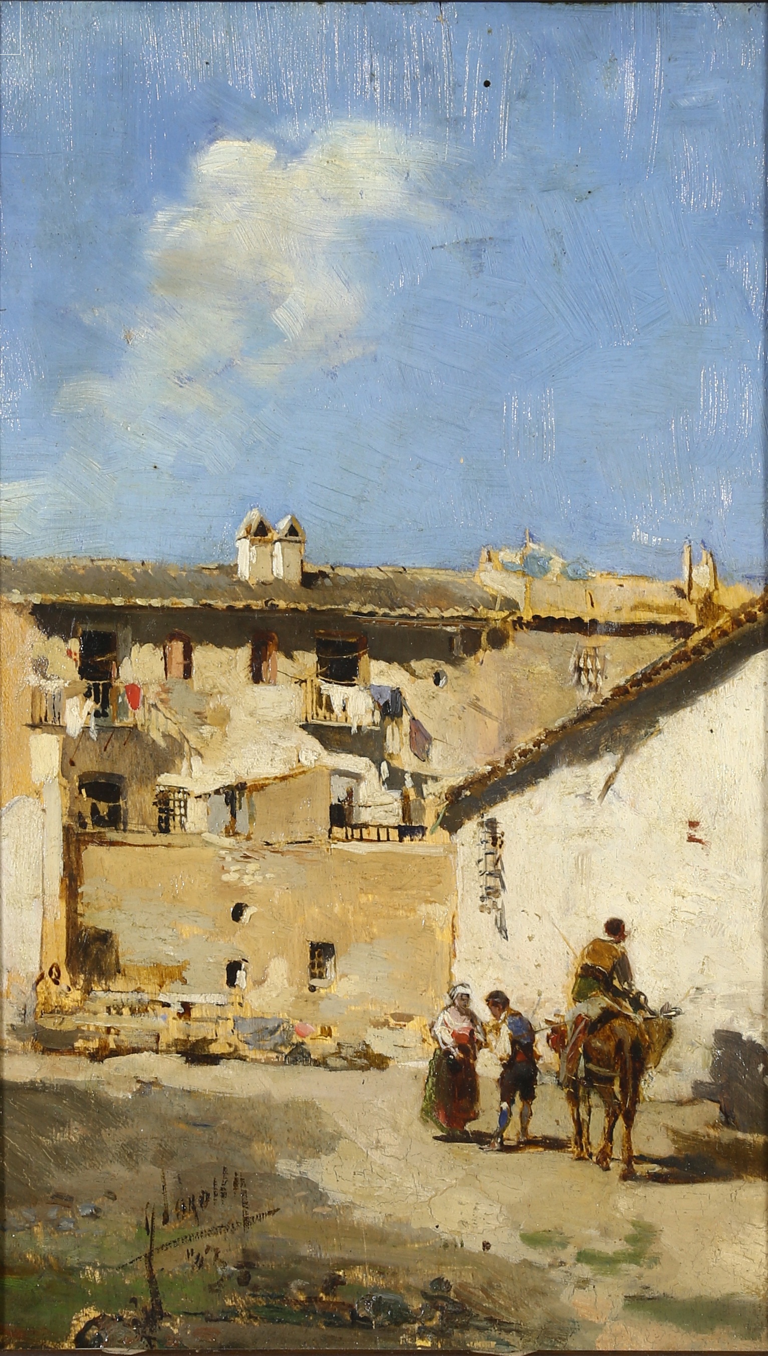 Caserío de barrios bajos madrileños  obra de Joaquín Sorolla. 1883.
